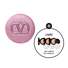 GWP_VLTN 고 쿠션 핑크 글리터 케이스 + 리필 블랙 LIGR2 *3