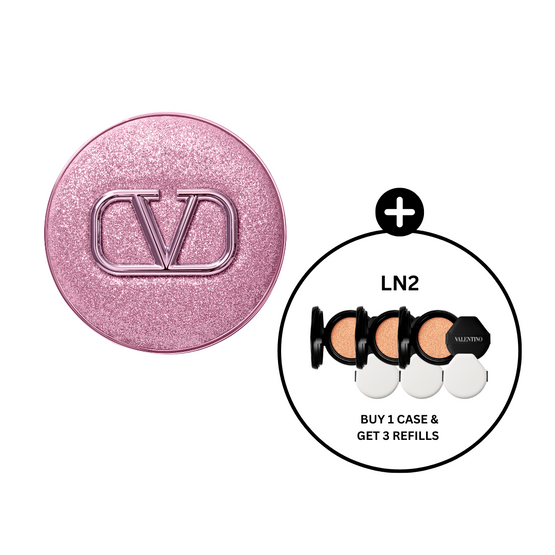 GWP_VLTN 고 쿠션 핑크 글리터 케이스 + 리필 블랙 LN2*3