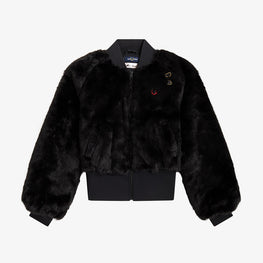 Amy Heart Detail Faux Fur Jkt