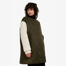 Knitted Sleeve Bomber Jacket