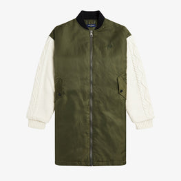Knitted Sleeve Bomber Jacket