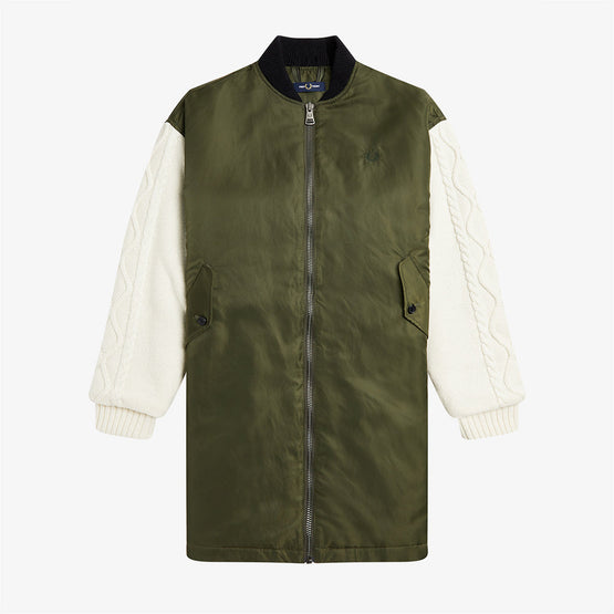 Knitted Sleeve Bomber Jacket