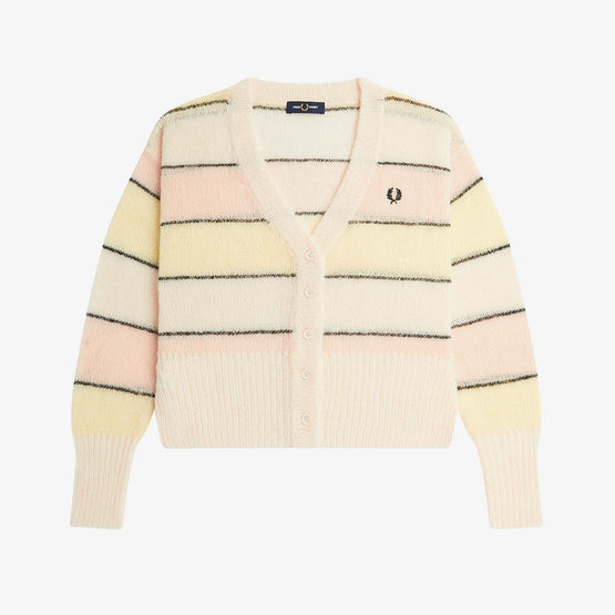 Striped Open Knit Cardigan