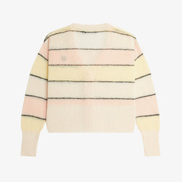 Striped Open Knit Cardigan