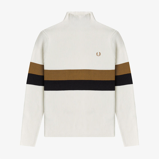 Ribbed Funnel Neck Knit