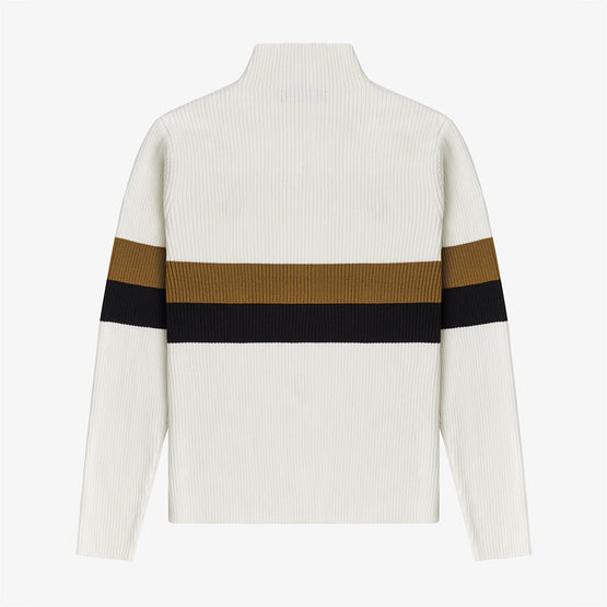 Ribbed Funnel Neck Knit