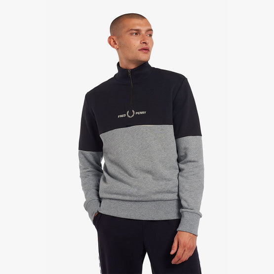 Clrblock Half Zip Sweatshirt