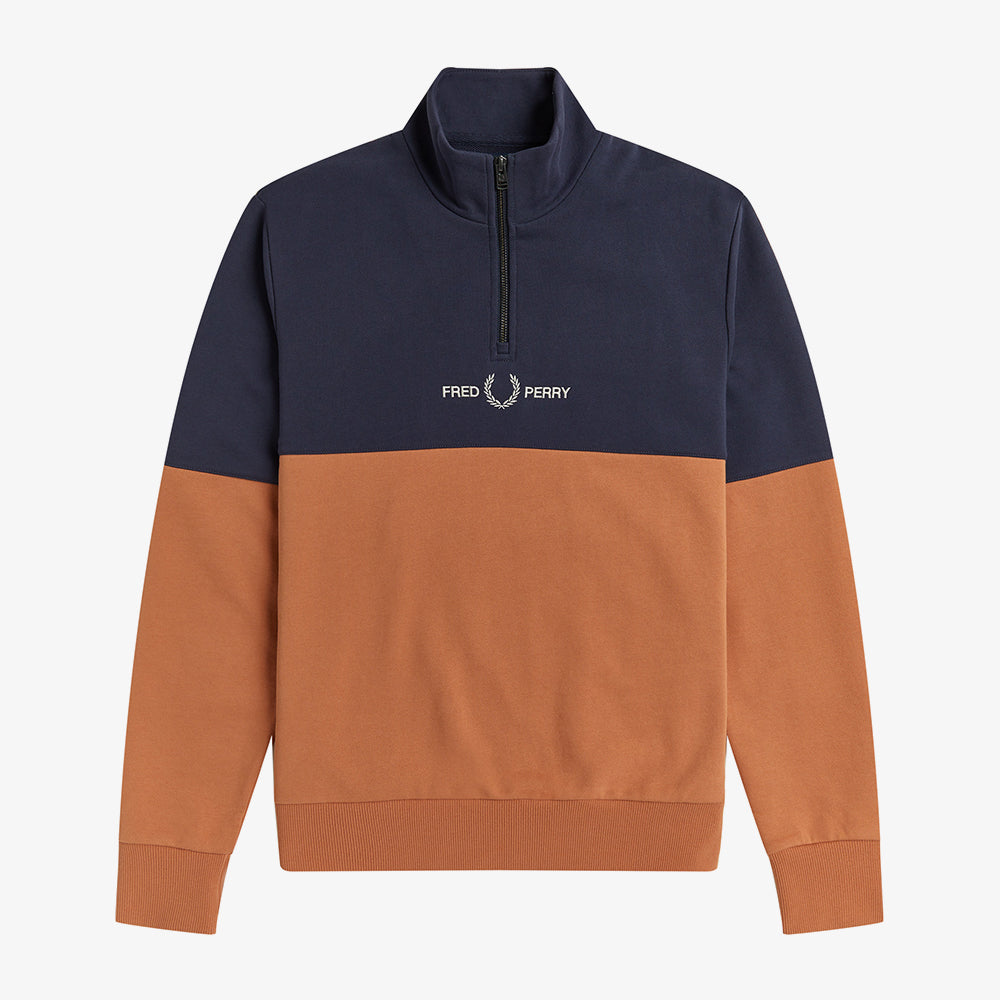 Clrblock Half Zip Sweatshirt