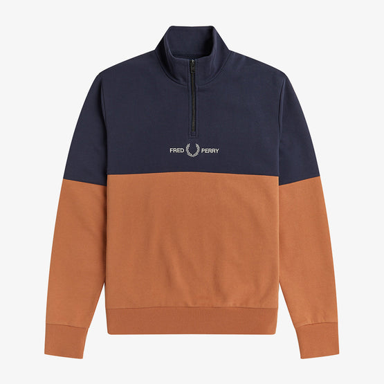 Clrblock Half Zip Sweatshirt