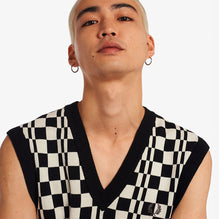 Chequerboard Knitted Vest