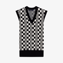 Chequerboard Knitted Vest