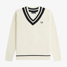 Striped Trim V-Neck Knit