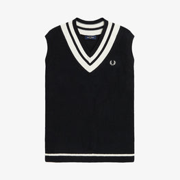 Striped Trim V-Neck Tank