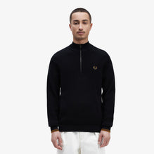 Waffle Stitch Half Zip Knit