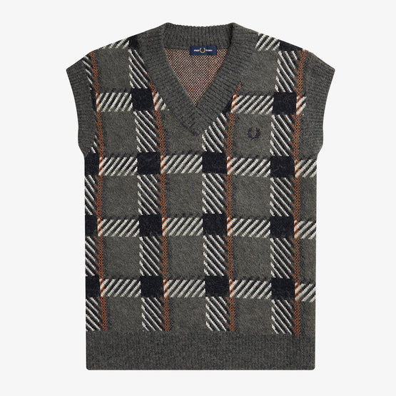 Glitch Tartan Knitted Vest