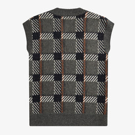 Glitch Tartan Knitted Vest