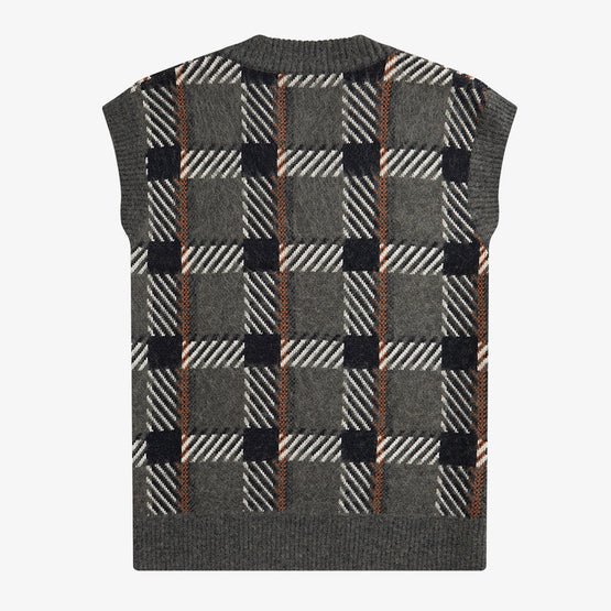 Glitch Tartan Knitted Vest