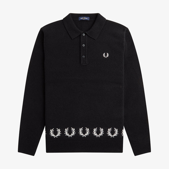Laurel Wreath Trim Knit Shirt