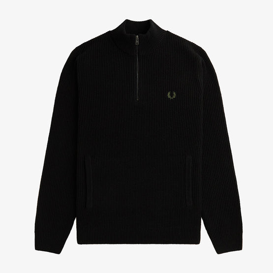 Textured Half Zip Knit