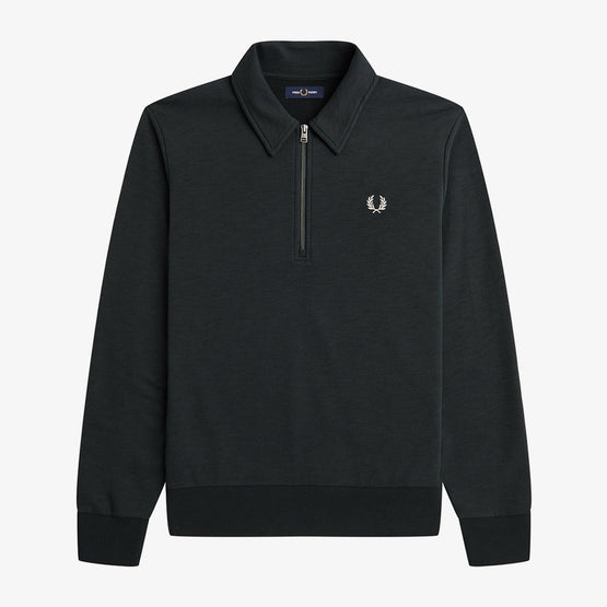 Zip Neck Collar Sweatshirt