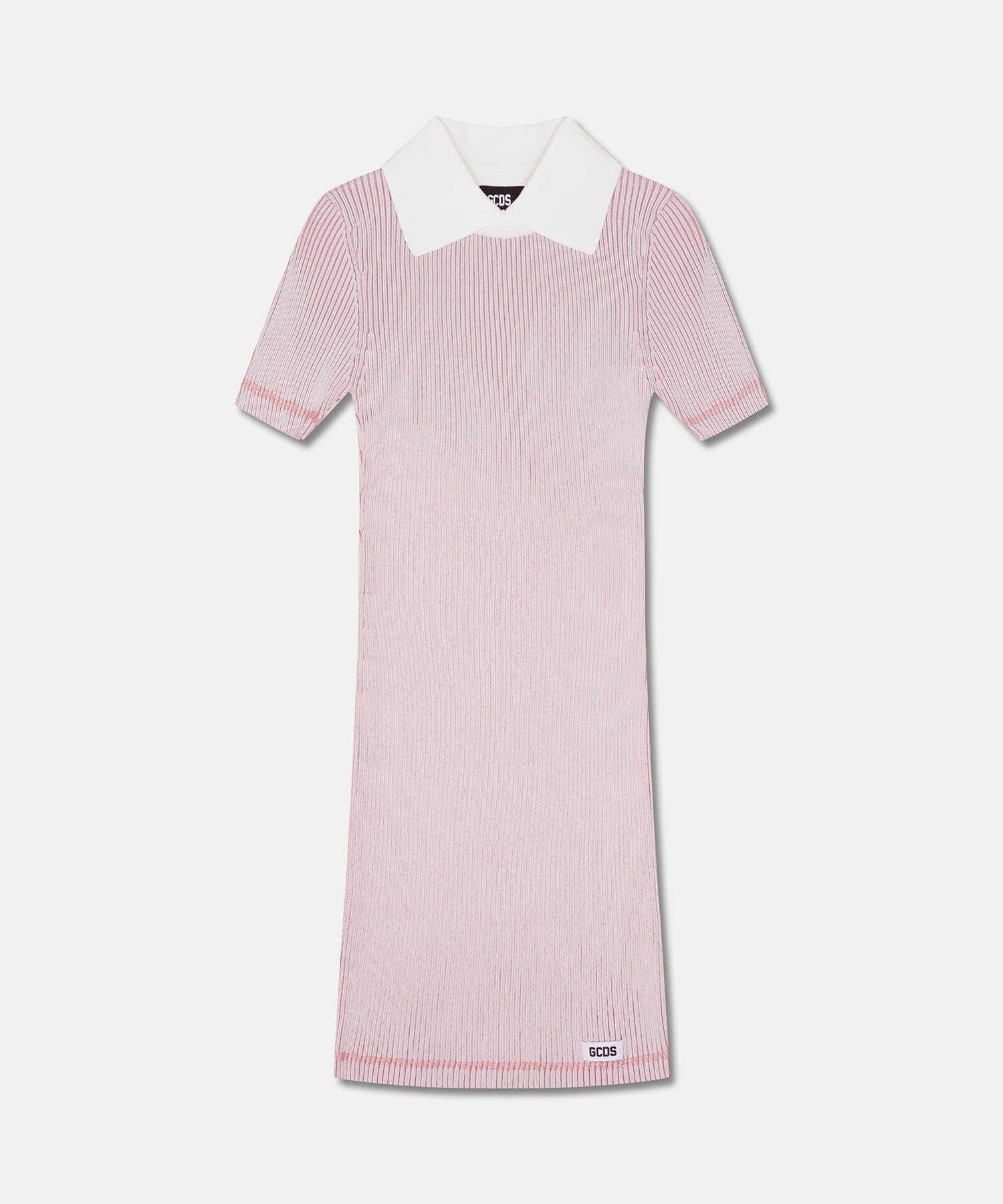 RIBBED COLLARED MINI DRESS