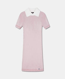 RIBBED COLLARED MINI DRESS