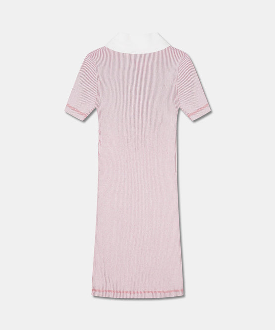 RIBBED COLLARED MINI DRESS
