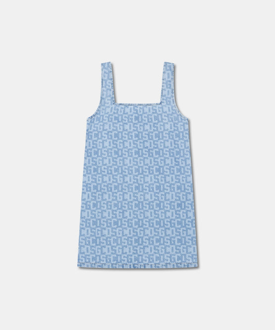 MONOGRAM DENIM POCKETS DRESS