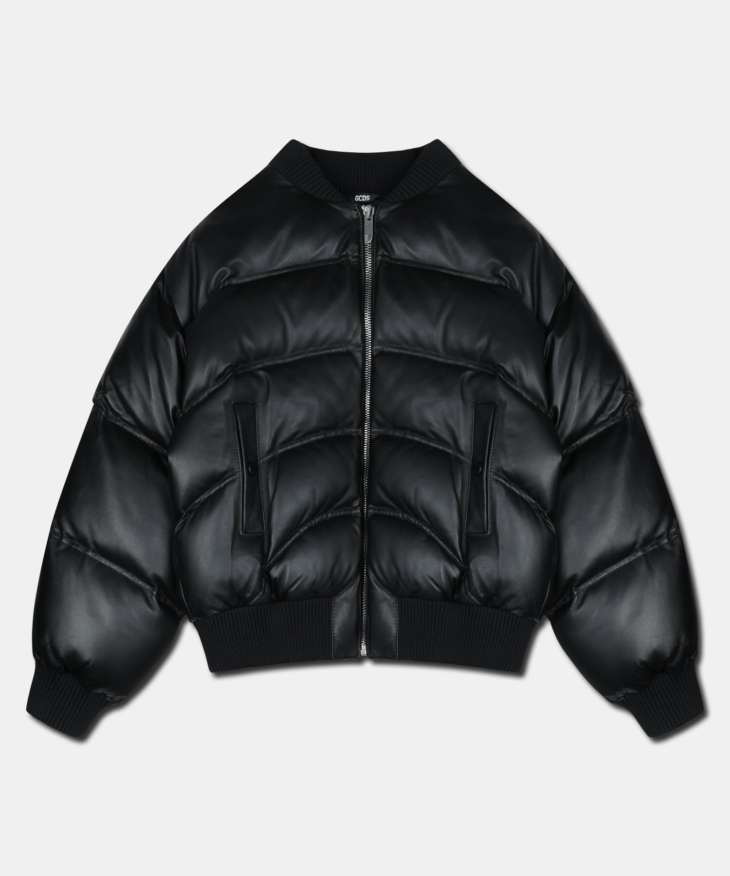 LEATHER PUFFER BOMBER
