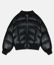 LEATHER PUFFER BOMBER