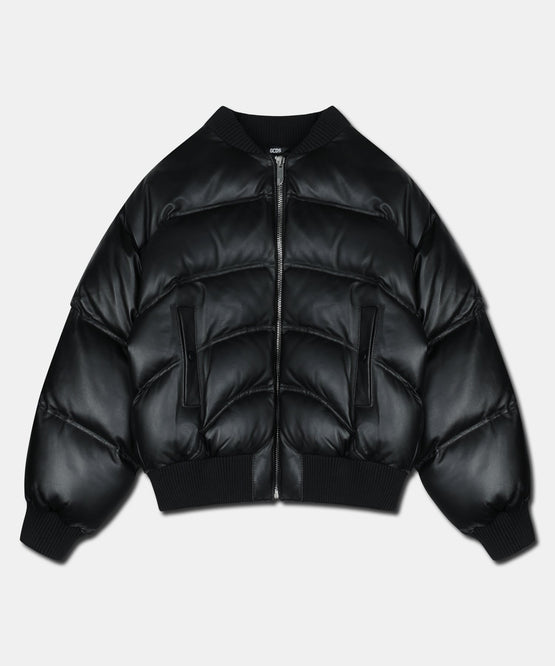 LEATHER PUFFER BOMBER