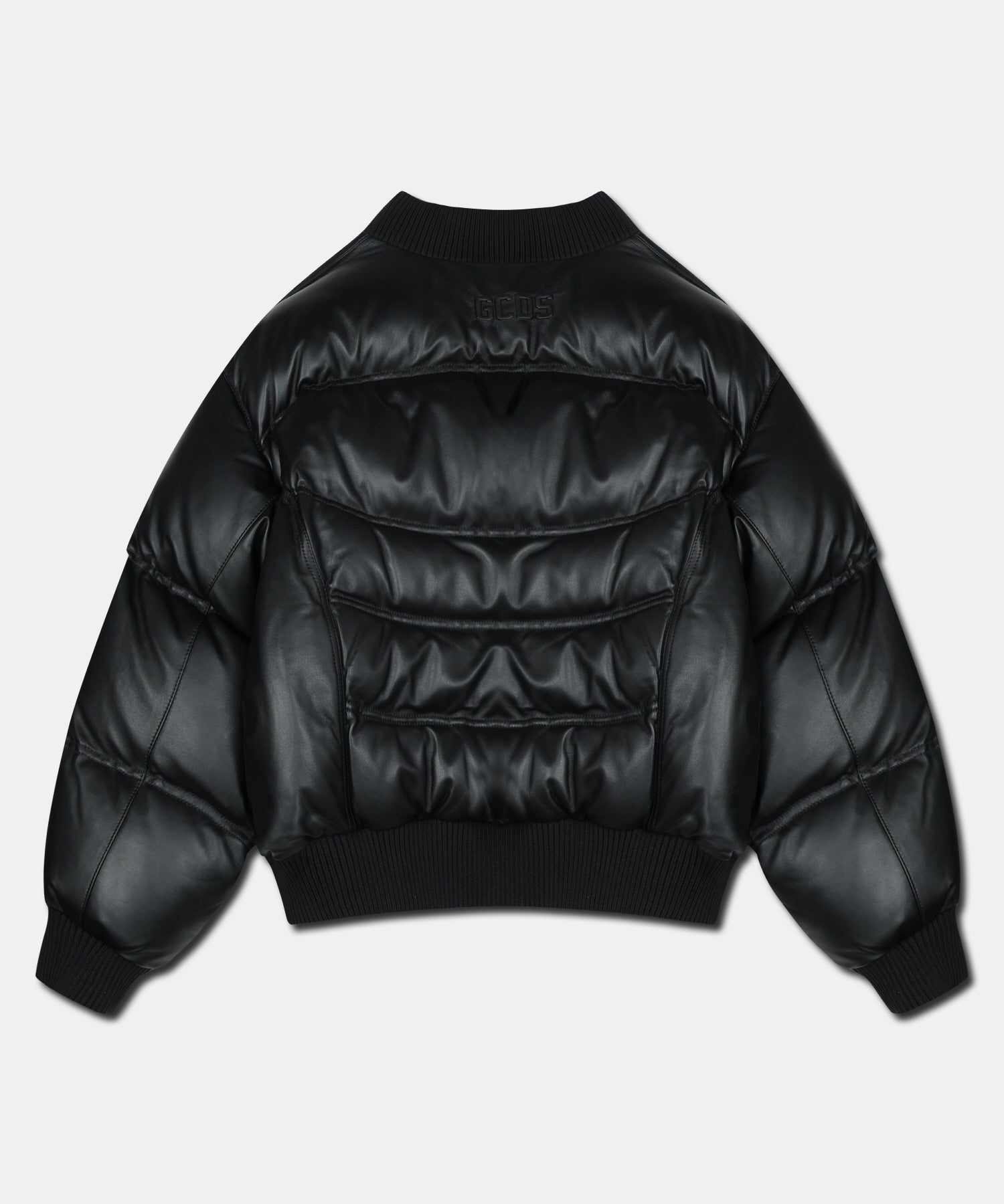 LEATHER PUFFER BOMBER