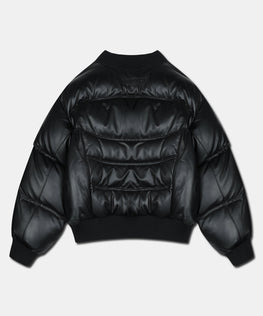 LEATHER PUFFER BOMBER