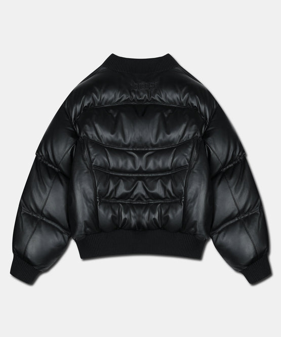 LEATHER PUFFER BOMBER