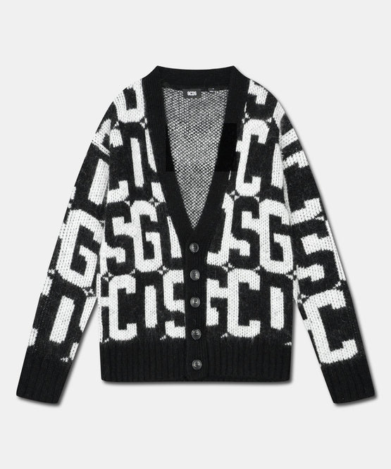 MONOGRAM BUTTONED CARDIGAN