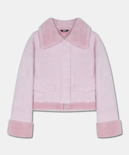 CROP SHEARLING JACKET