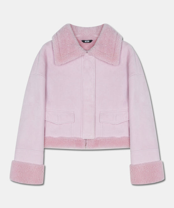 CROP SHEARLING JACKET