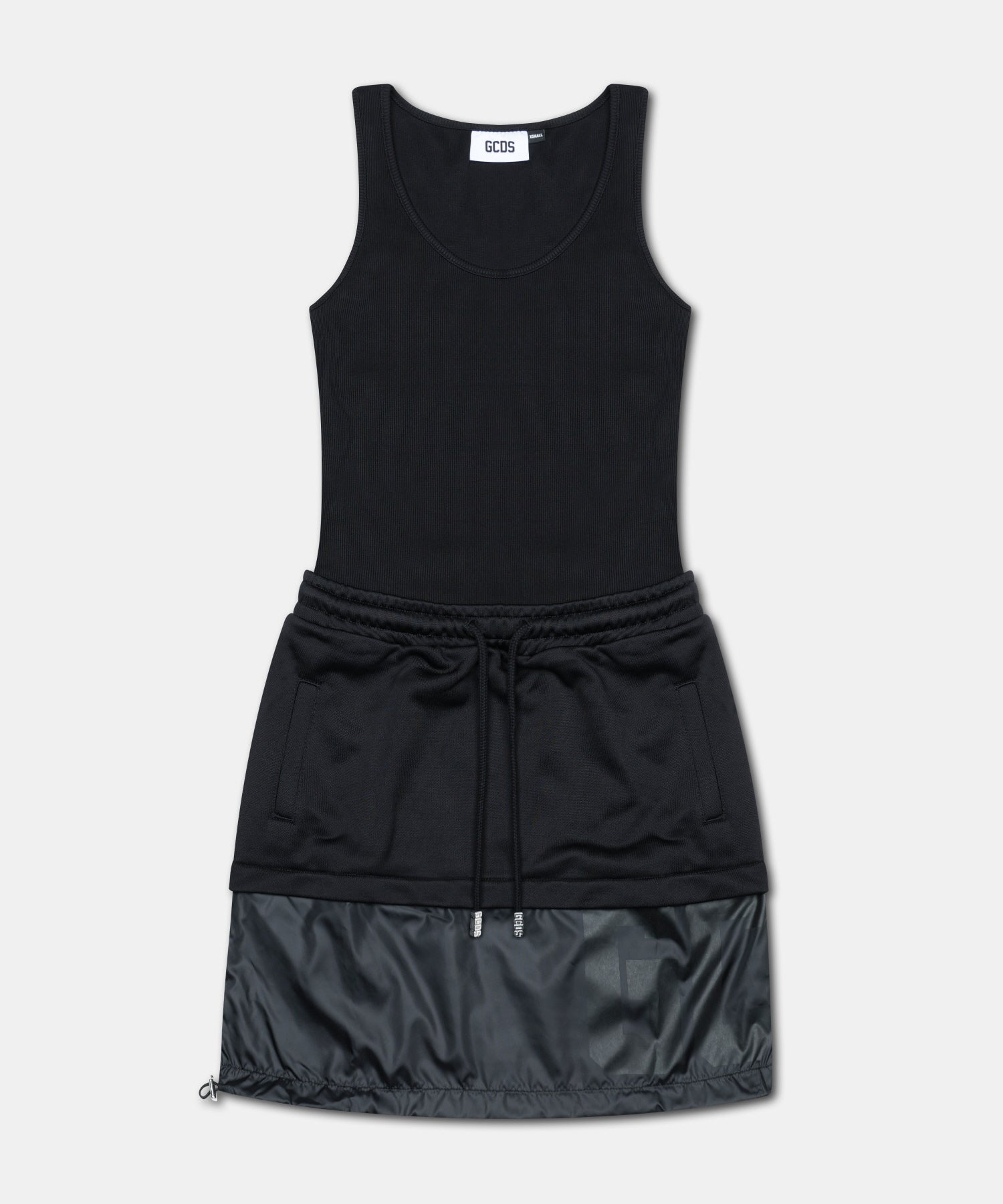 NYLON MINI DRAWSTRING DRESS