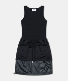 NYLON MINI DRAWSTRING DRESS