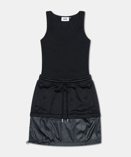 NYLON MINI DRAWSTRING DRESS