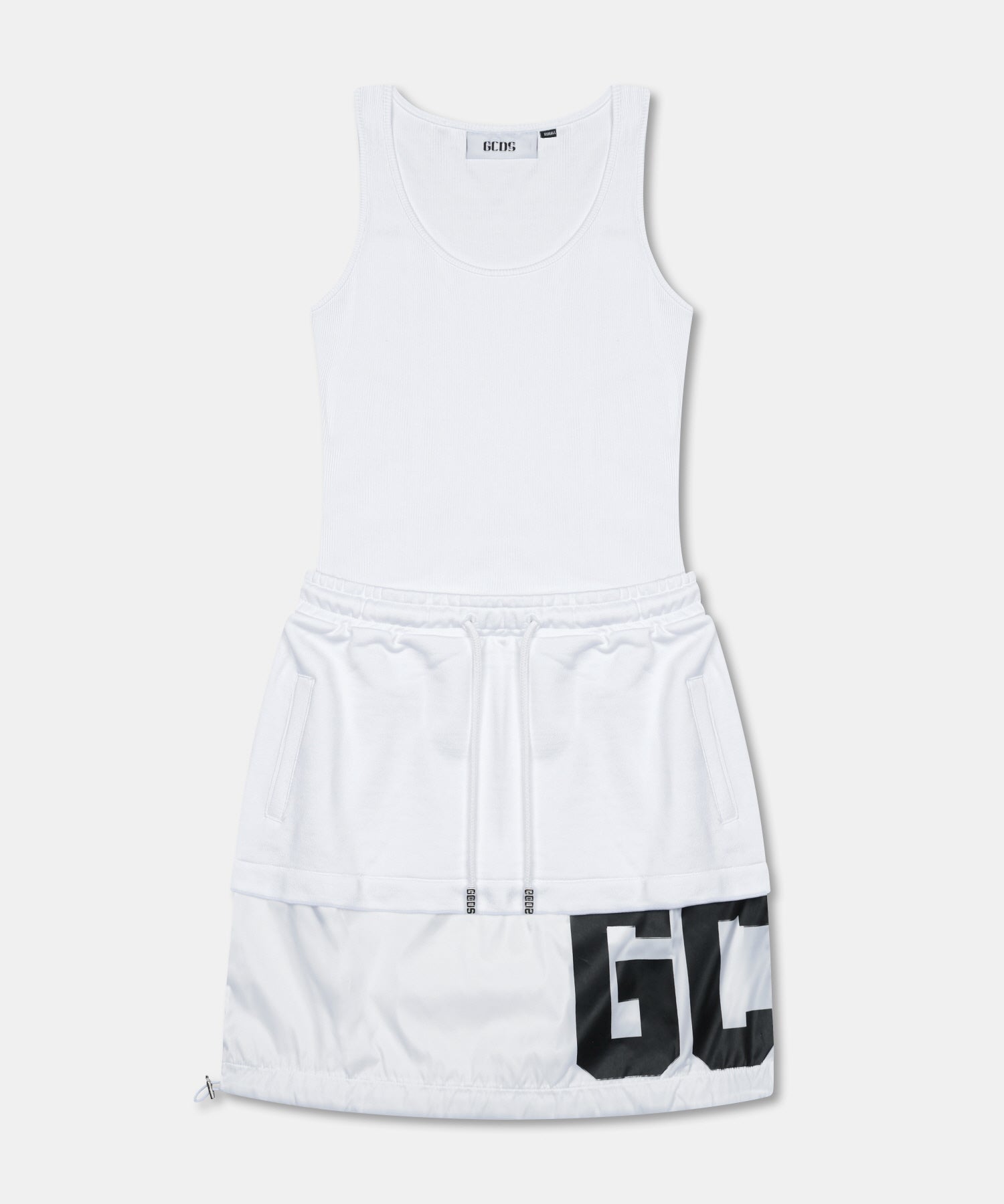 NYLON MINI DRAWSTRING DRESS