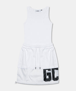 NYLON MINI DRAWSTRING DRESS