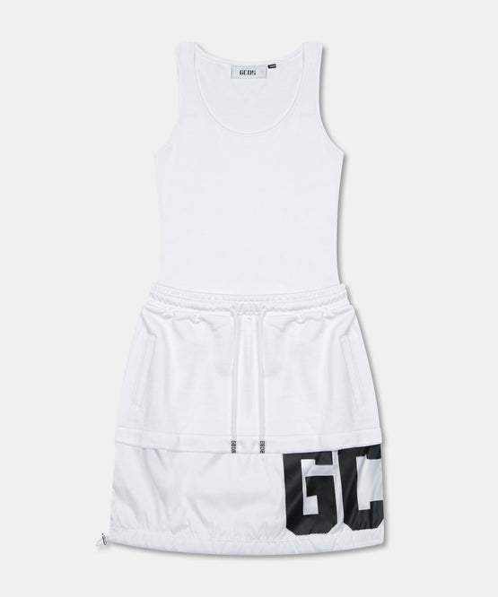 NYLON MINI DRAWSTRING DRESS