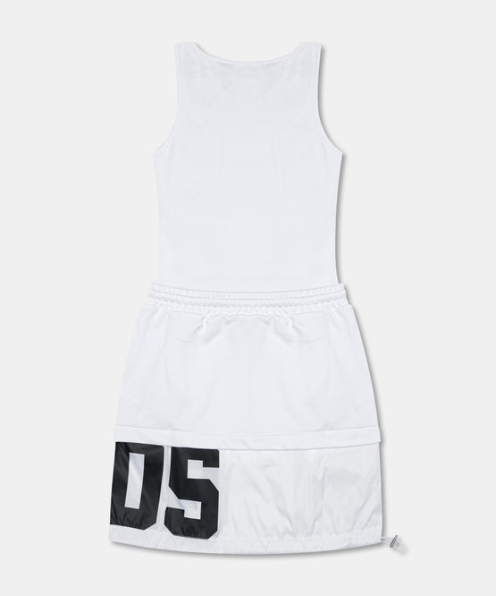 NYLON MINI DRAWSTRING DRESS