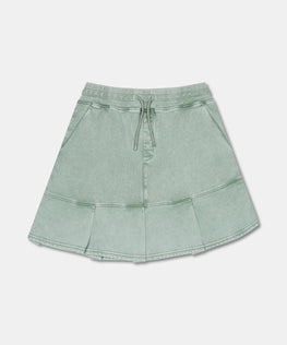 PLEATED STONE WASHED SWEATSKIRT