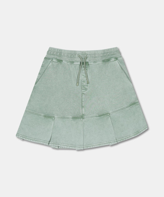 PLEATED STONE WASHED SWEATSKIRT