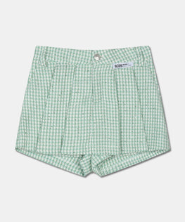 TWEED PLEATED MINI SKIRT