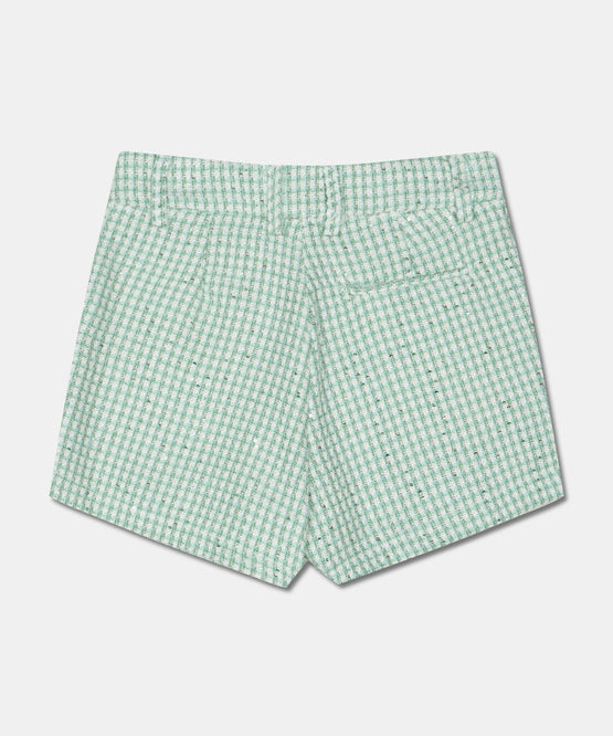 TWEED PLEATED MINI SKIRT