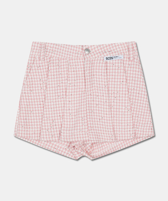 TWEED PLEATED MINI SKIRT
