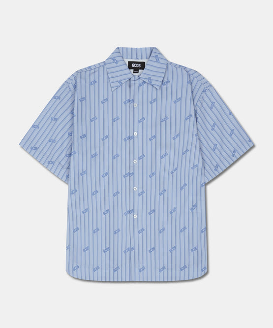 PINSTRIPE BOWLING SHIRT